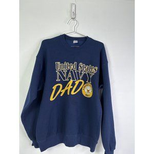 Vintage 1990's United States Navy Dad Sweatshirt Size Large Made In USA